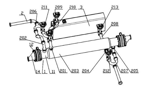 雙效及可以降低冷熱沖擊的換熱系統結構圖 雙效及可以降低冷熱沖擊的換熱系統結構圖